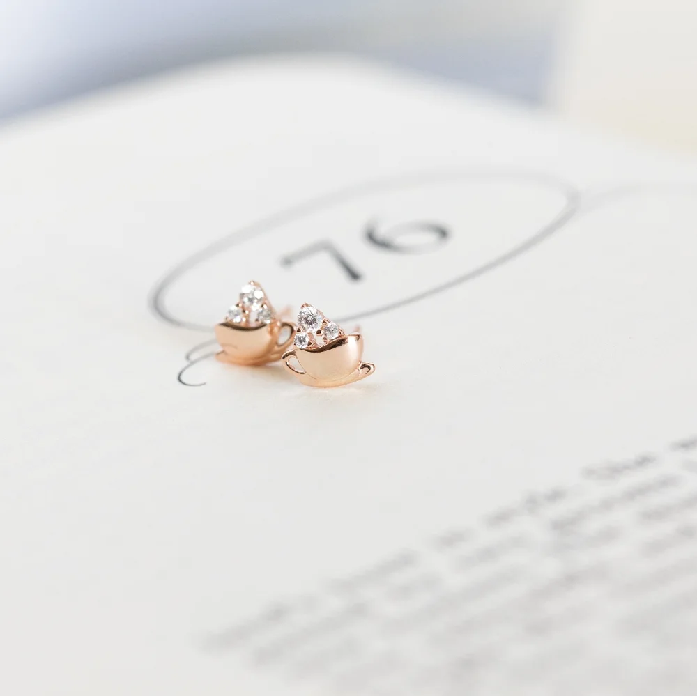 Petite Cappuccino Earring Studs (S925) - Only 1 left! - Picture 7 of 10